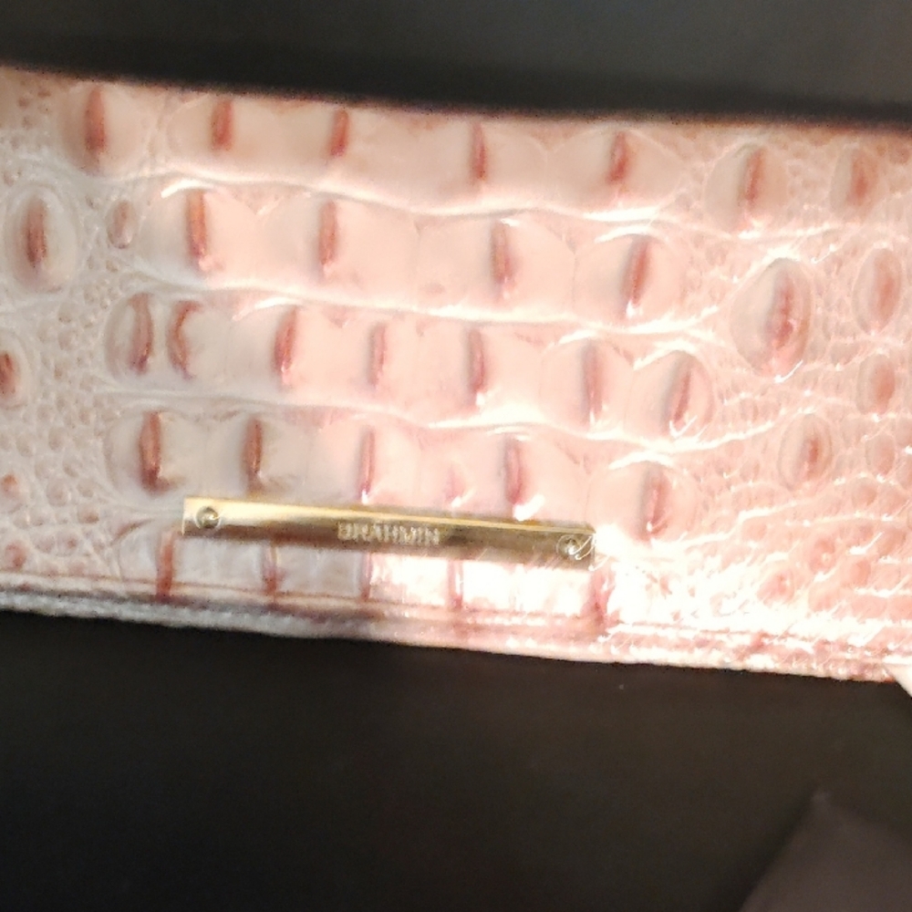 Brahmin Pink Croc-Embossed Wallet